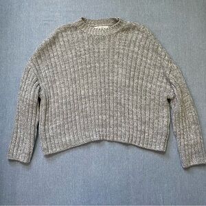 Jessica Simpson Mock Neck Chunky Mix Knit Sweater Size XS Silver White